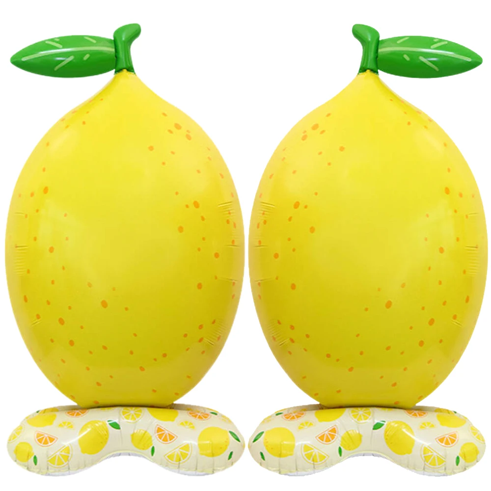 Globo Gigante de Lámina con Forma de Limón de 123 cm, Globo de Limón de Pie, Decoración para Fiestas de Cumpleaños con Temática de Limón, Baby Shower, Fiestas de Frutas de Verano