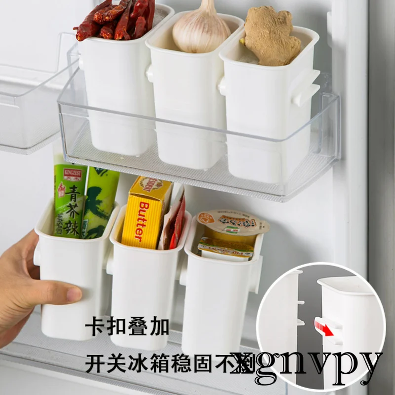 xgnvpy Refrigerator Side Door Storage Box Buckle Food Fresh Fridge Organizer Case Kitchen Tableware Drain Basket Holder Rack