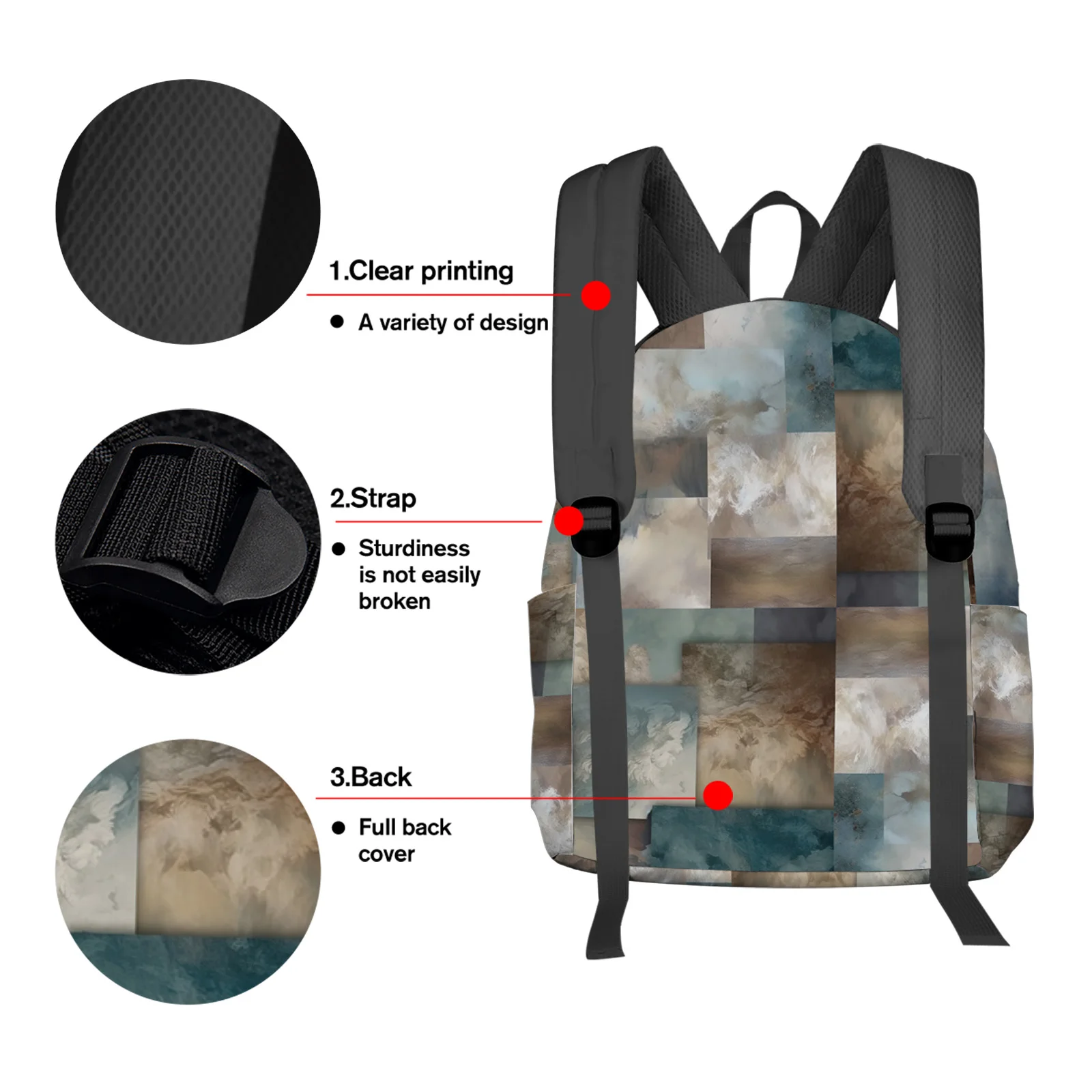 Abstract Gradient Line Color Block Blocks Student School Bags Laptop Custom Backpack For Men Women Female Travel Mochila