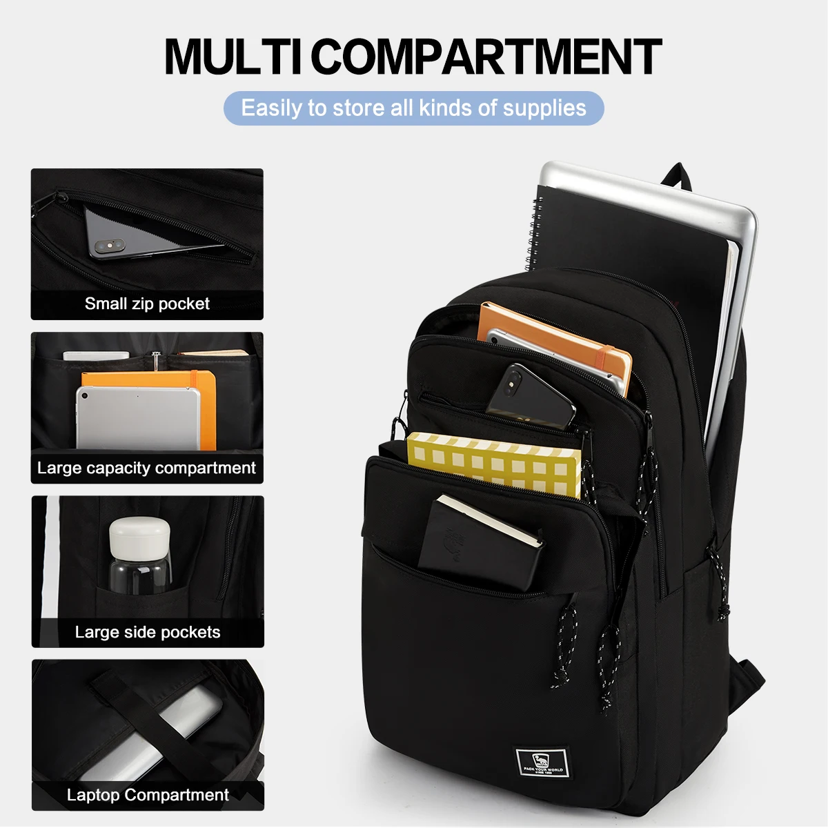 Mens BackPack Large Capacity Simple Fashion Travel Female Student ComputerBag