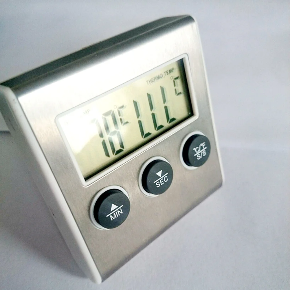ميزان حرارة اللحوم الرقمي، مؤقت قراءة فورية، مسبار من الفولاذ المقاوم للصدأ، شواية الفرن، ميزان حرارة الطبخ، داخلي، خارجي، شواء، طعام