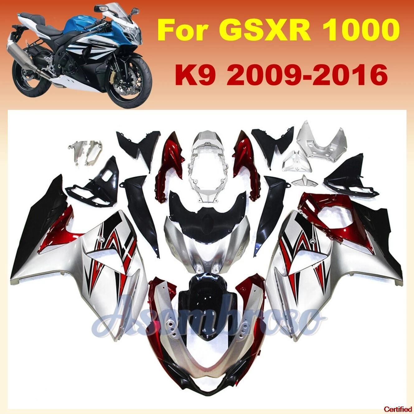 Best fairing kit Fit For GSX-R1000 GSXR1000 2009 2010 2011 2012 2013 2014 2015 2016 gsxr 1000 09-16  Fairing kits CN