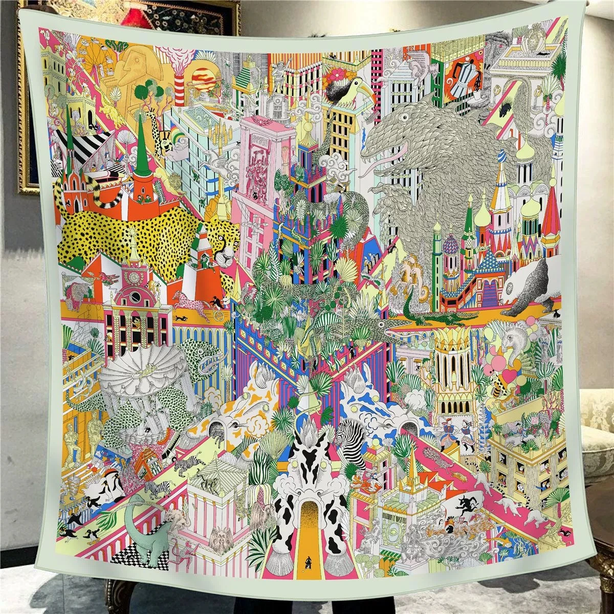 110cm Double-sided Imitation Silk Wool Scarf Women Luxury Square Scarf Warm Different Color Rolled Shawl Pashmina Hijab Bandana