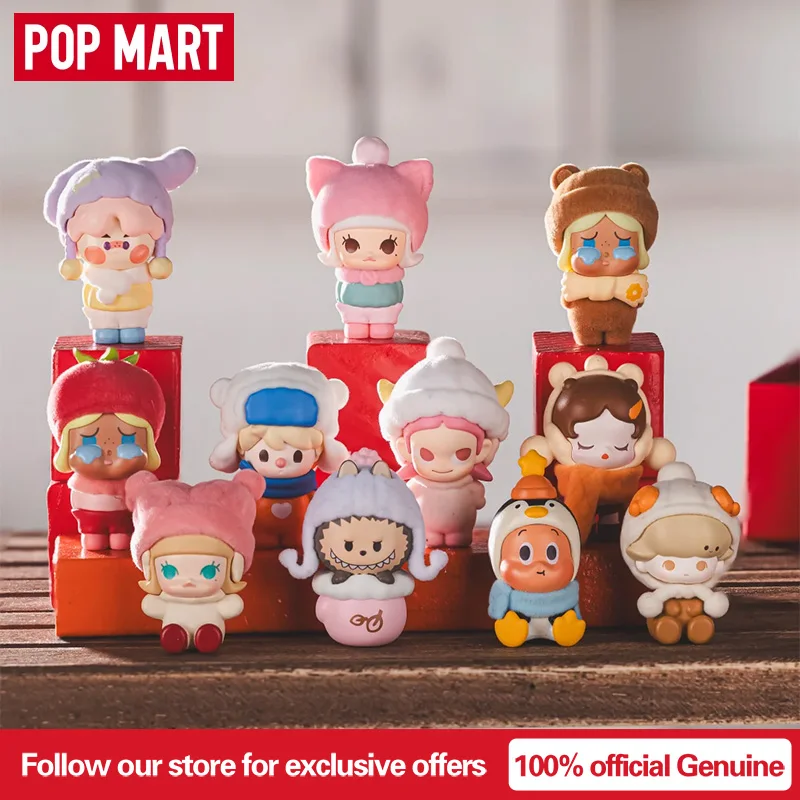 

POP MART New Pop Bean Fluffy & Cozy Series Blind Box Guess Bag Cute Anime Figure Bean Toys Collection Ornament Christmas Gifts
