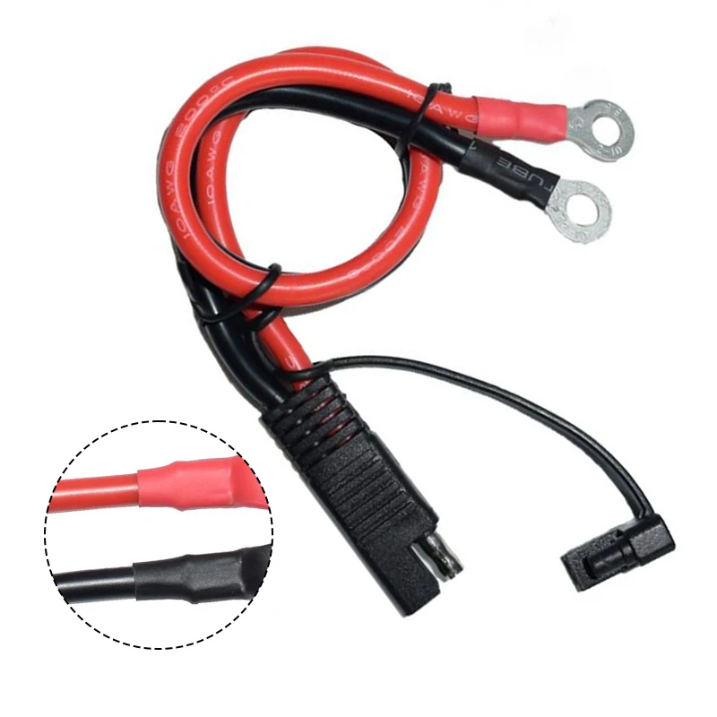 10AWG SAE Charger Cable For Motorcycle Battery Terminal To SAE Quick Extension Cord Cable Connector For Battery Charger ﻿