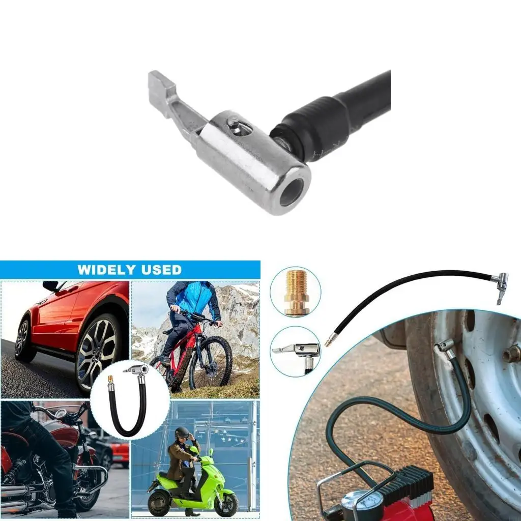F1CF Air Inflator Hose Adapter, Car Valves Adaptor with Locking Tire Chuck, Tire Inflator Pump Hose Adapter Standard Thread