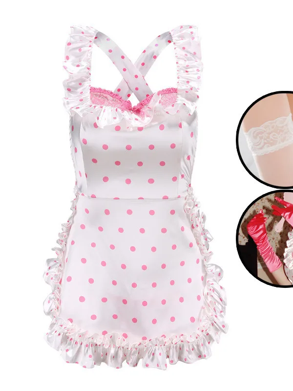 Exotic Summer Fashion Womens 2024 new Clothing Sweet and Cute Girl Style Dot Ruffle Maid Dress Bow Decoration Elegant Dress 0PTR