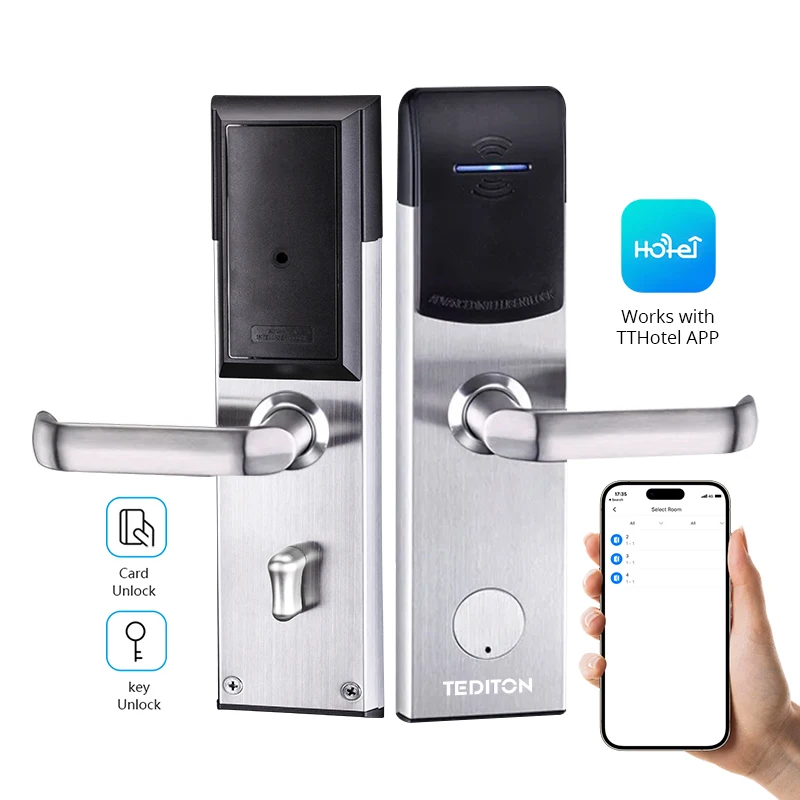 Tediton Smart Door Lock for Home Hotel Apartment key Cerradura Inteligente TTlock Hotel Rfid Card Smart Hotel Lock System