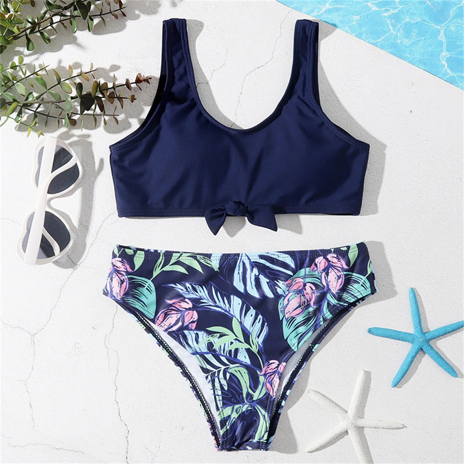

Kid Bathing Suits for Girls Girl's Bikini Set Swimsuits Kids Bathing Suits Thin Straps Summer Beach Girls Swimsuit with Padding