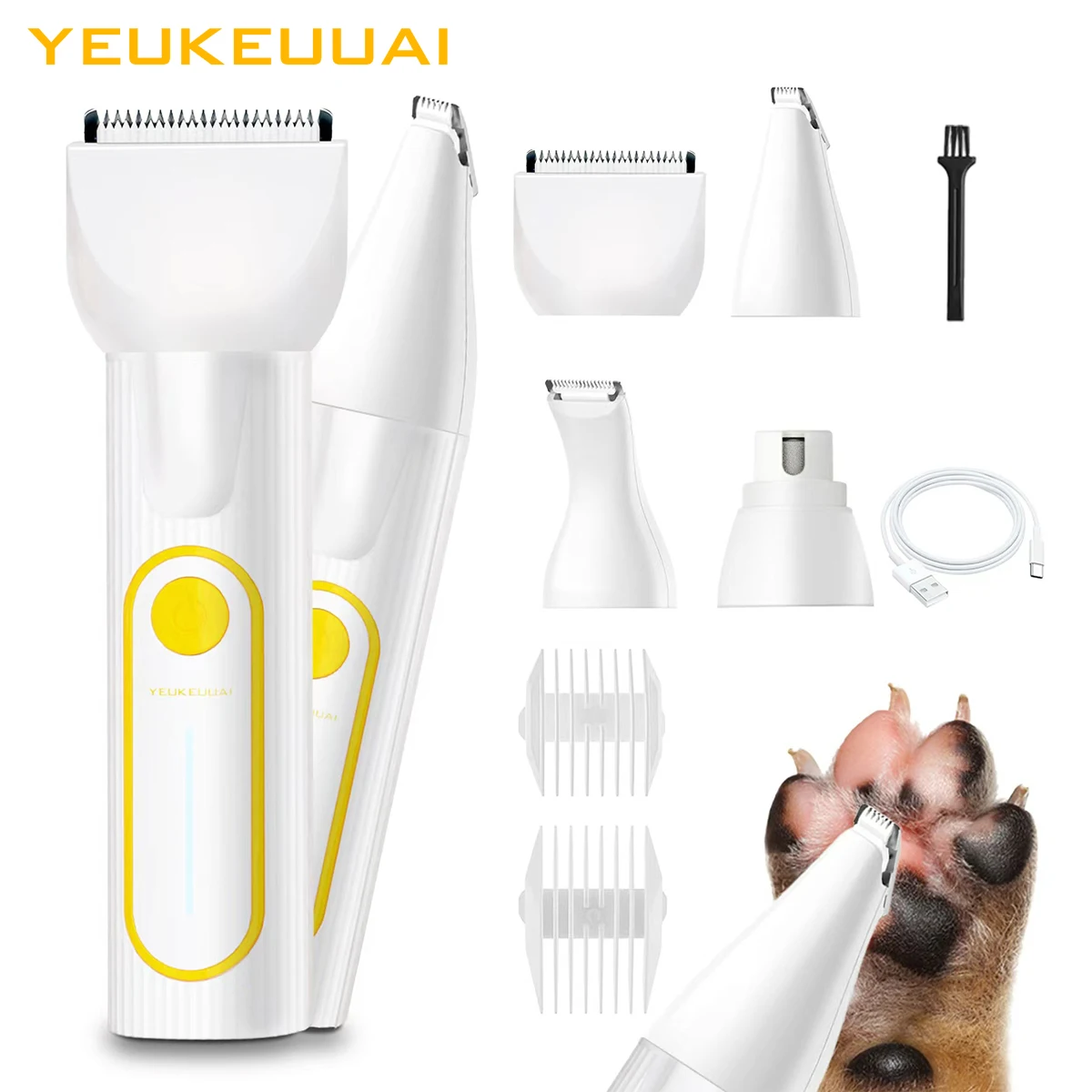 

YEUKEUUAI триммер для волос для домашних животных, 7500 об/мин, без набивки, машина для бритья домашних животных, домашняя профессиональная электрическая машина для удаления волос YE-1818