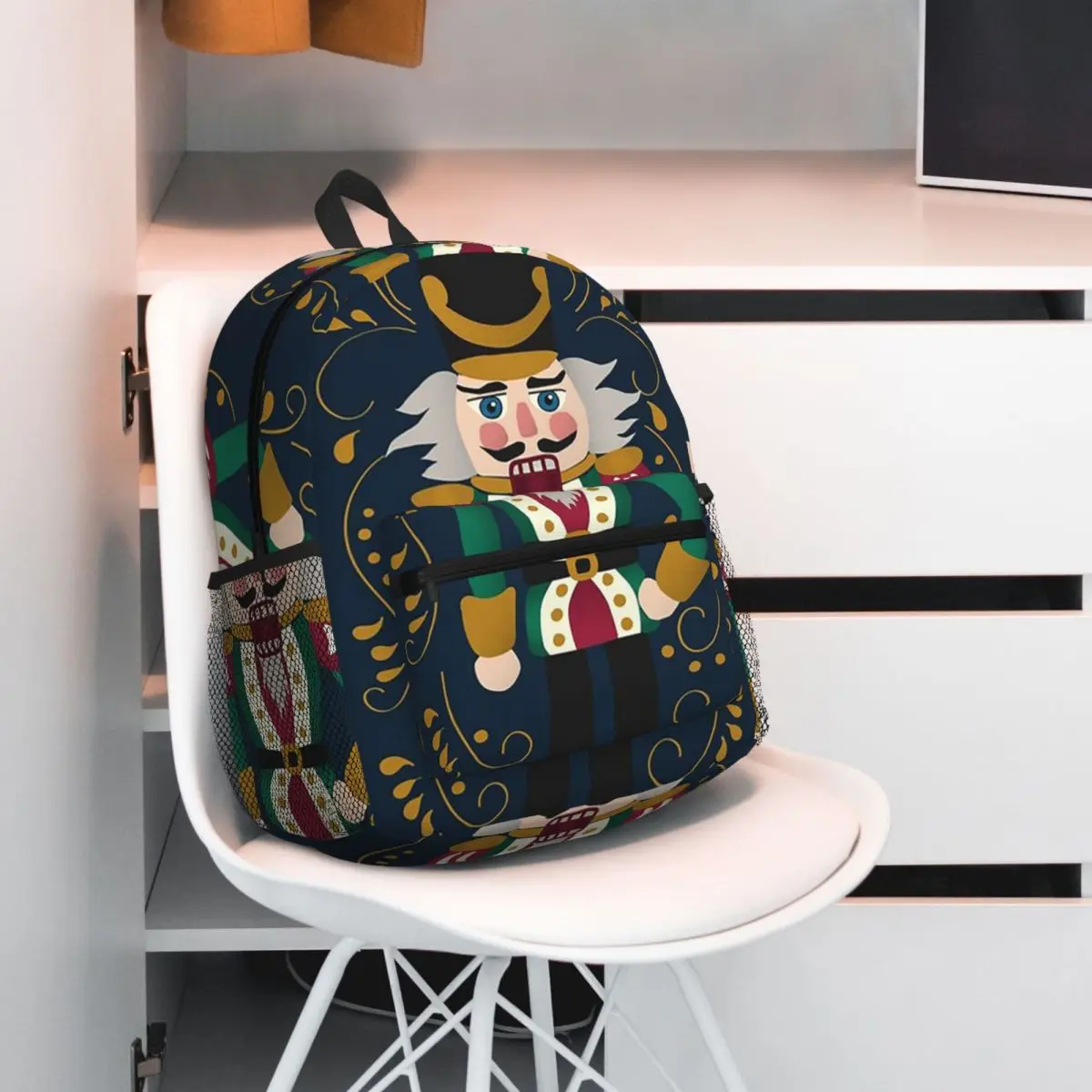 Nutcraker Soldier Backpack Student BookBag Kids School Bag Computer Shoulder Bags for Men Women