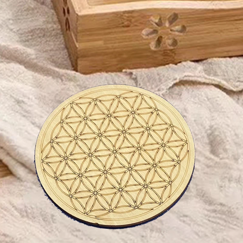 Absorbent Drink Coasters Colourful Diatomite Round Cup Mat Simple Basswood  Carved Heat Proof Protecting Table Decoration