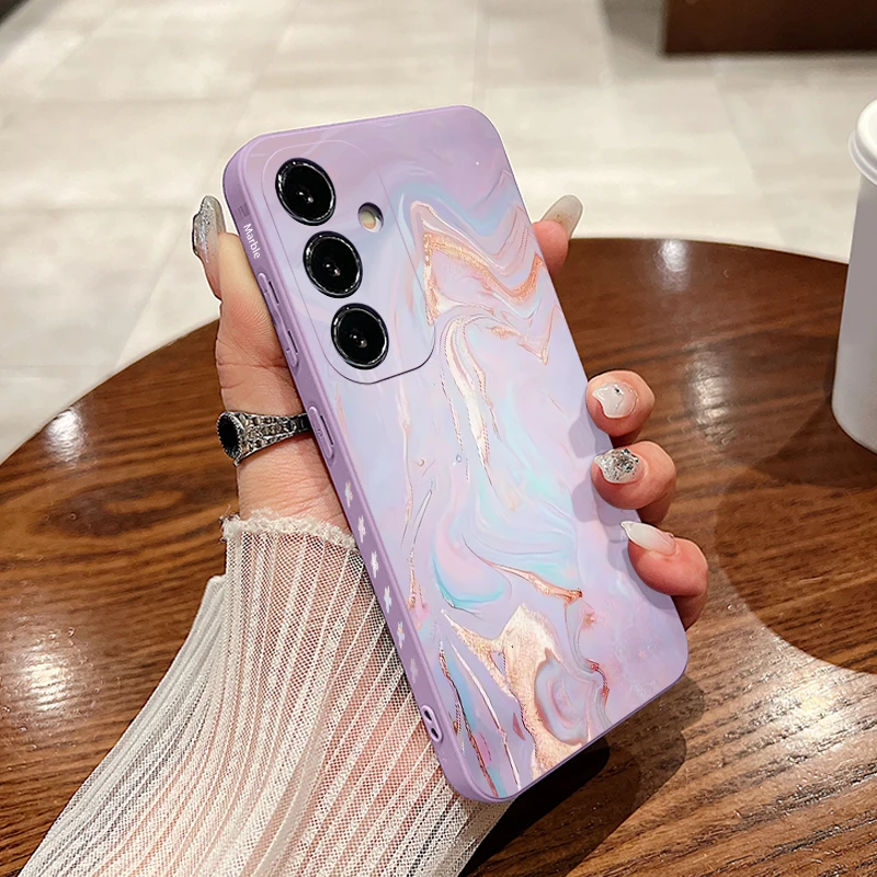 Etui Sandstone Marble Case dla Samsung Galaxy S24 S23 Ultra S22 S21 S20 FE A14 A34 A15 A25 A35 A52 A53 A54 A55 5G Soft Cover Coque — zdjęcie 4
