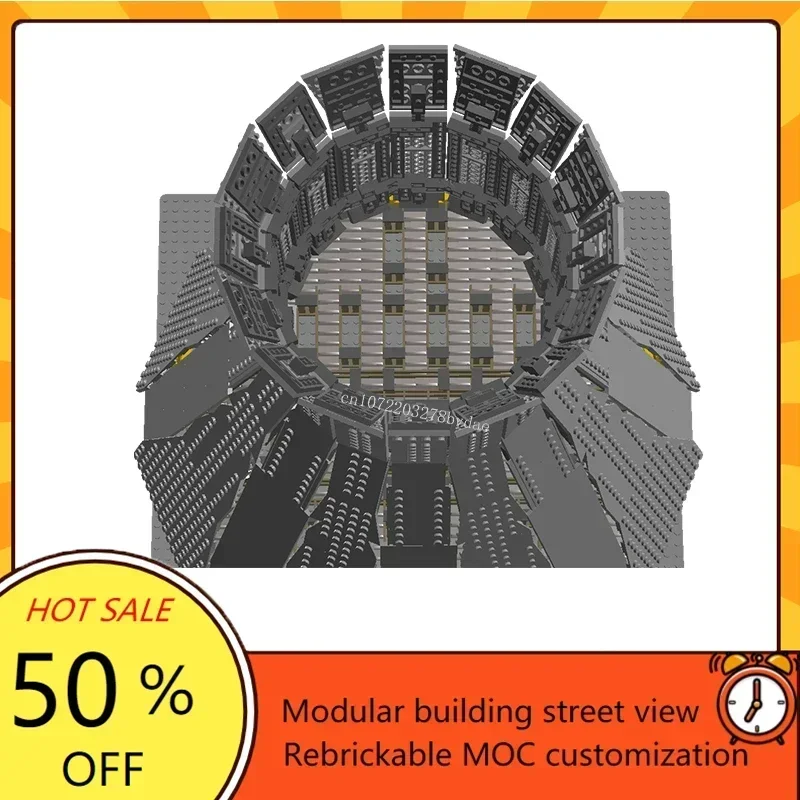 Usina Nuclear Modular MOC Blocos de Construção, Criativo Street View Modelo, DIY Arquitetura, Montagem Educação, Brinquedos Presentes