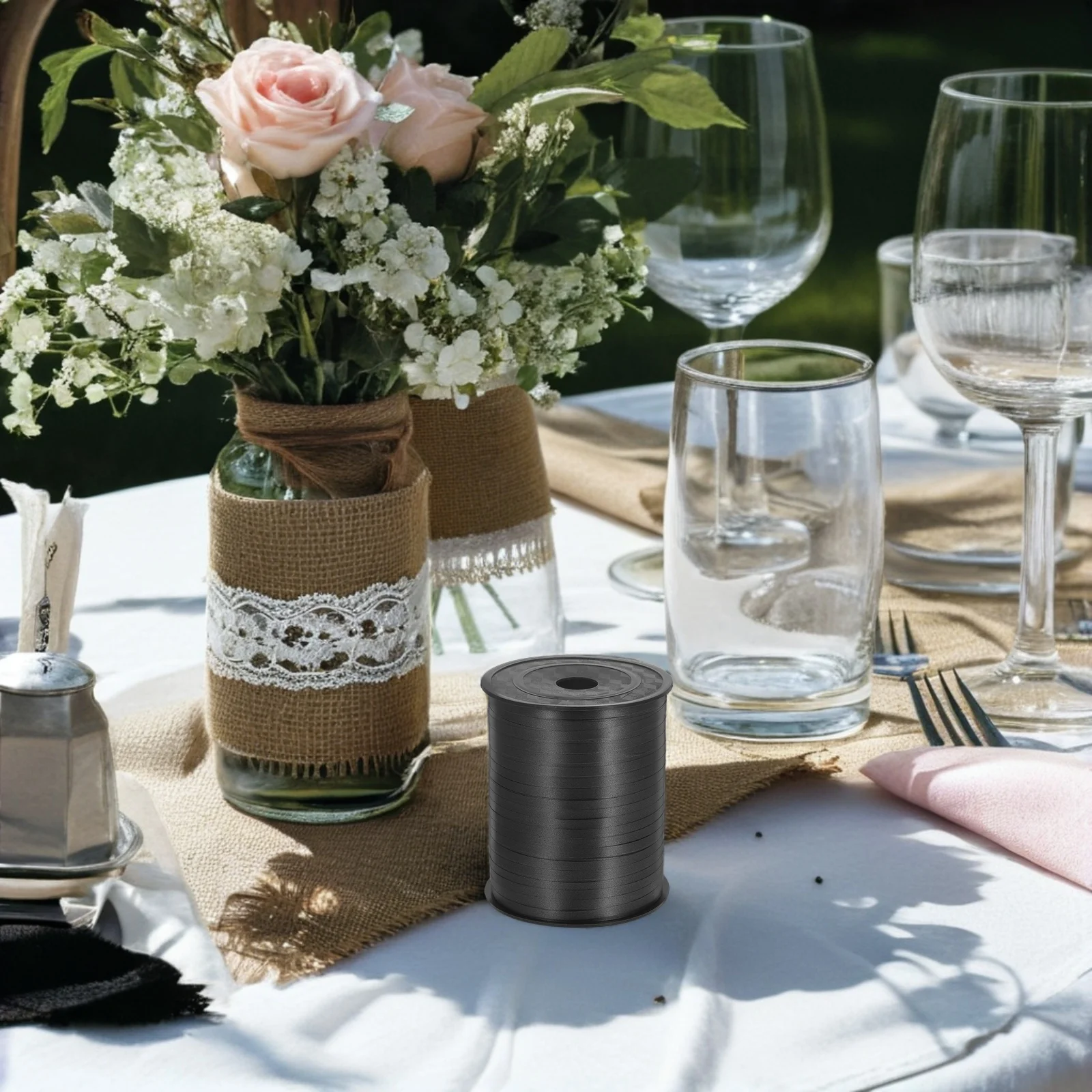 500 ярдов черной упаковочной ленты для декора праздник и подарков