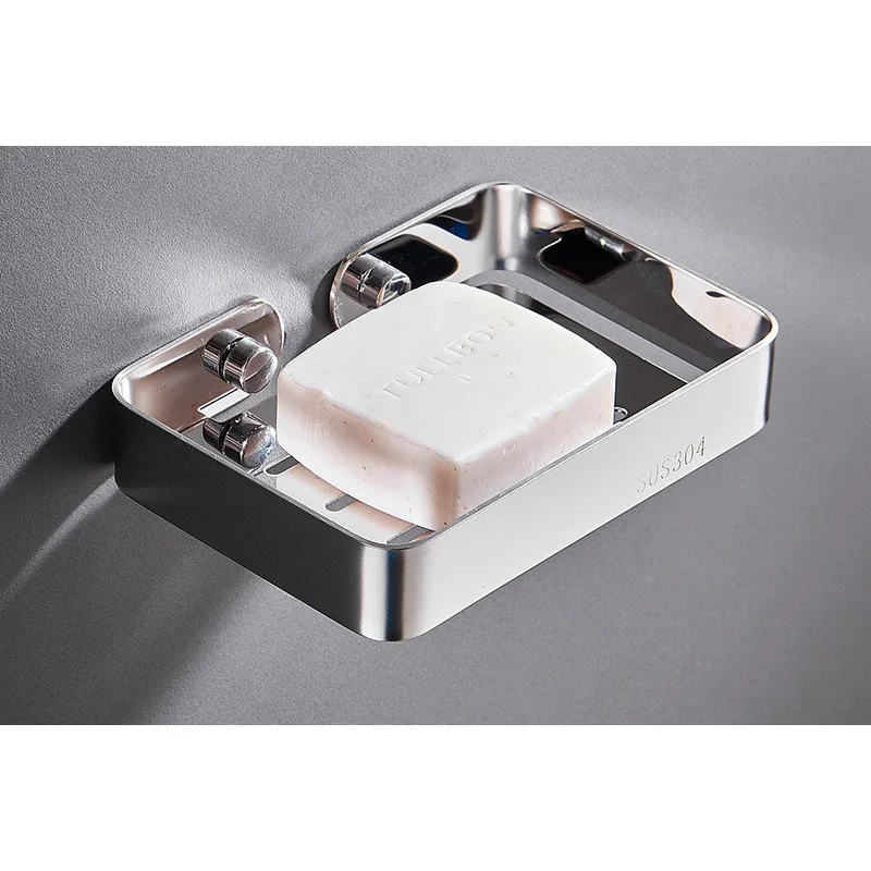 1 Set di portasapone a parete in acciaio inossidabile contenitore per il bagno portasapone per uso domestico esteso portasapone quadrato per doccia