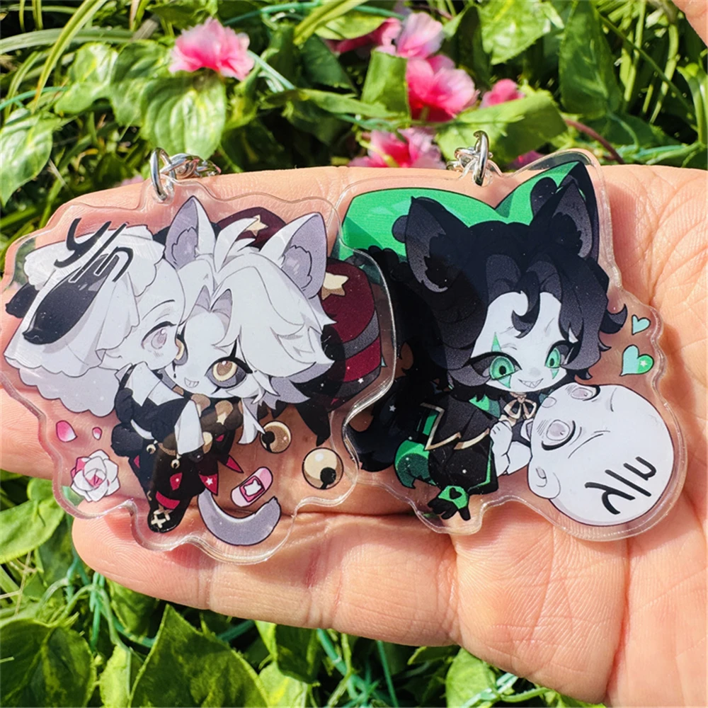 لعبة السيرك الغريب بيروت هارليكوين تيريزا تأثيري حلي سلسلة المفاتيح سلسلة مفاتيح مصنوعة من الأكريليك قلادة الهدايا