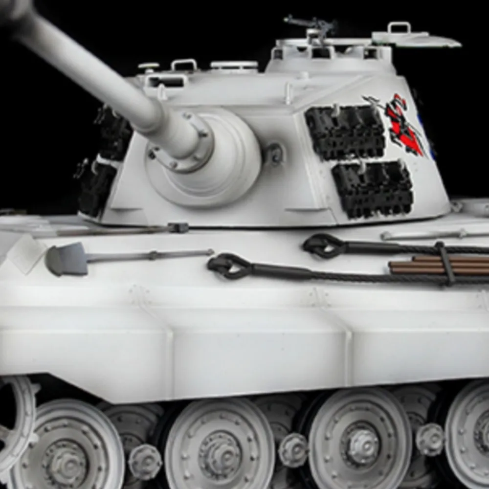 2.4G Heng Long 1/16 Snow 7.0 Plastic King Tiger RC Tank Model 3888A BB Shooting Army Radio Control Panzer Vehicle Model Toys
