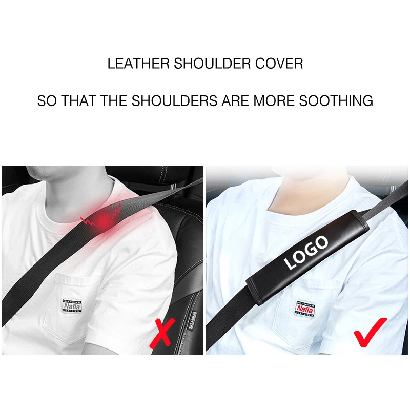 2 قطعة غطاء حزام مقعد السيارة الجلود وسادة الكتف اكسسوارات لتويوتا فيرسو سيينا أفالون كامري فورتشنر هايلاندر مارك-X ميراي #3