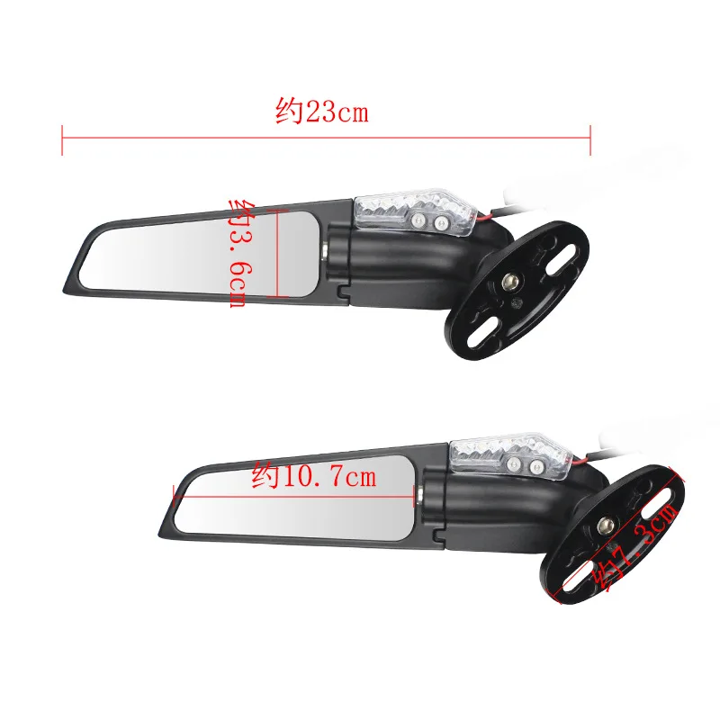 مرايا جناح الدراجة النارية مع إشارة الانعطاف LED مرايا خفية دوارة قابلة للتعديل مرايا جانبية للرؤية الخلفية ضوء كهرماني لهوندا #6