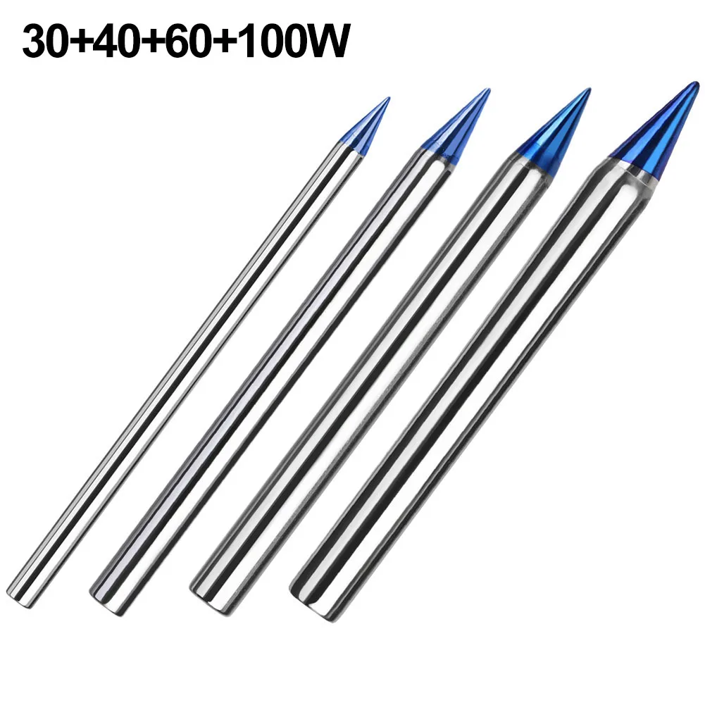 For DIY Projects Blue Pointed Welding Tips 30-100W Soldering Tips Comprehensive Set Excellent Thermal Conductivity