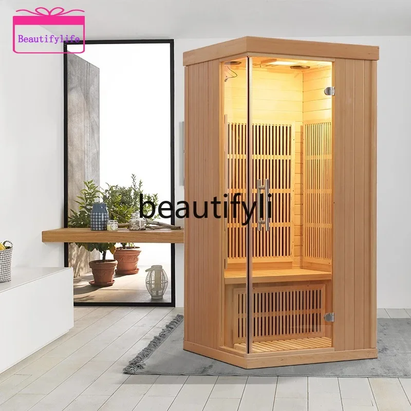 YL17  Light wave sweat sauna far infrared carbon crystal heating plate wooden household