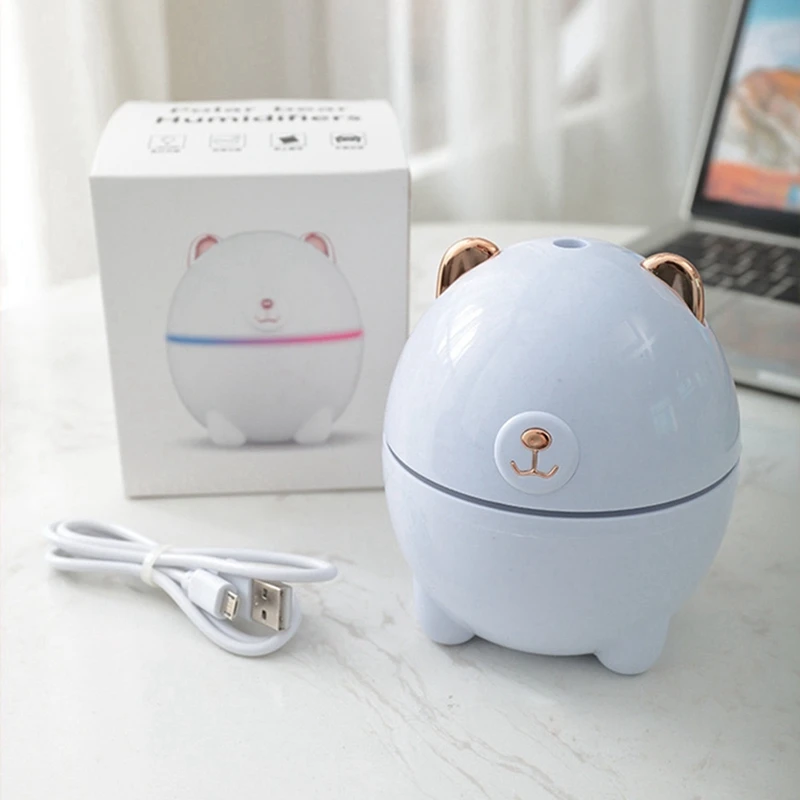 Air Humidifier Cute Pet Mini Household Small Aromatherapy Car Creativity Bear USB Humidifier LED Night Lamp
