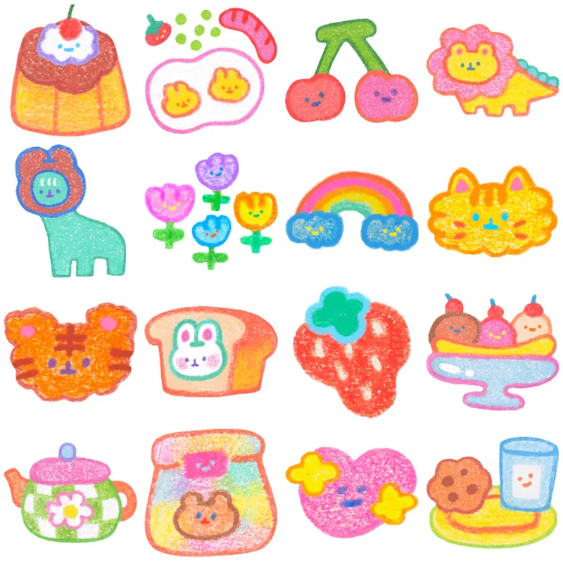 40 قطعة من ملصقات الرسوم المتحركة الحلوة على شكل تلوين - شارات أرنب لطيفة للمجلات وديكور زجاجة المياه وتسجيل متجر YourLife