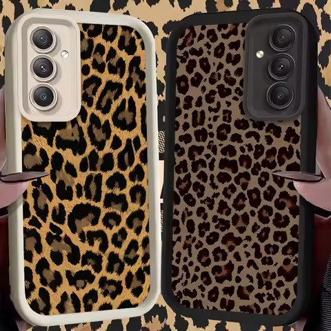 Brown Leopard Print Soft Case for Samsung Galaxy A35 A55 A15 A25 A16 A06 A05 A05S A24 A13 A23 A12 A22 A32 A52 A71 A51 4G Cover