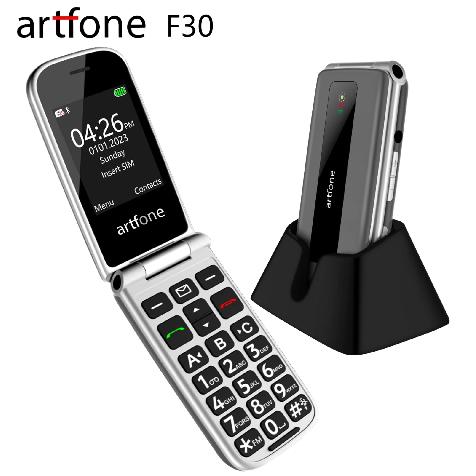 시니어용 4G 플립폰 큰 버튼 충전 도크 포함 이미지