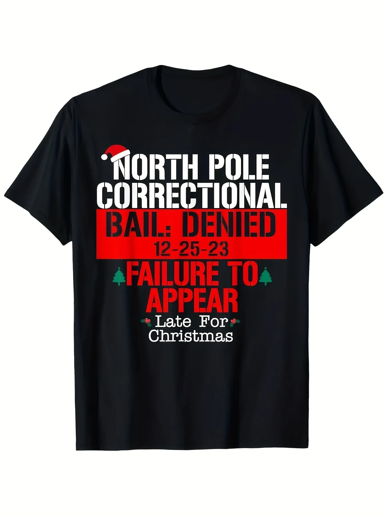 

Мужская винтажная футболка с Северным полюсом, Санта-Клаус "Байл Денид", черная футболка для праздничной вечеринки