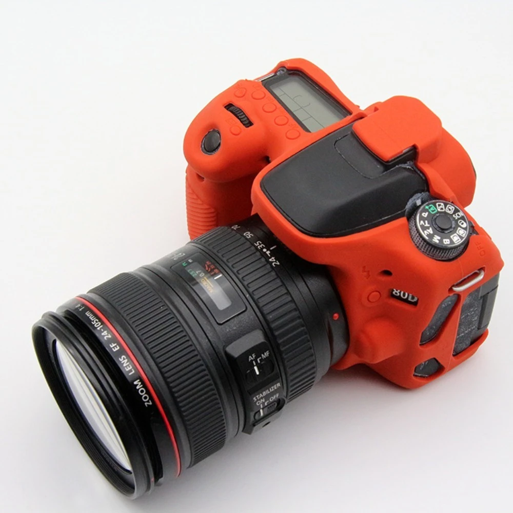 

Чехол для корпуса камеры Canon 80D, мягкий силиконовый защитный чехол + бесплатная защитная пленка из закаленного стекла