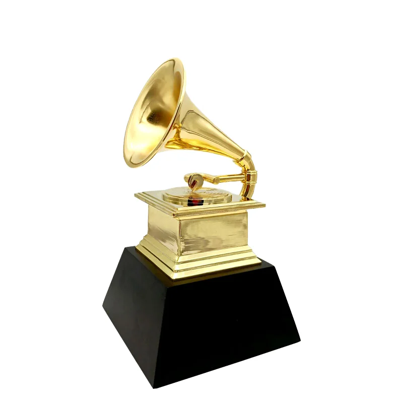 Grammy Trophies Crystal Honor Metal Awards with Music Die Cutting Printing Plated Technique for Graduation