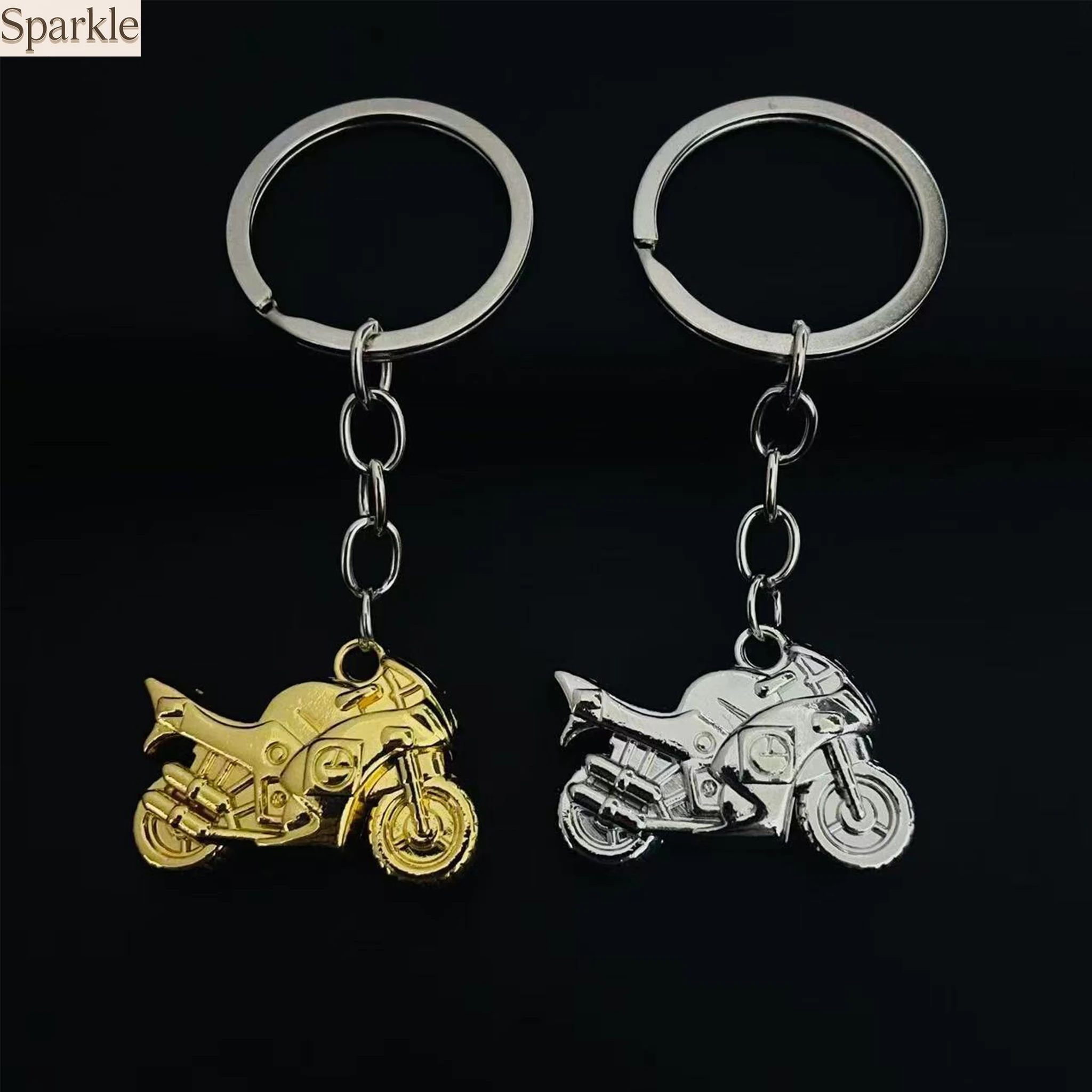 3D Simulation Motorcycle Keyring Pendant Stainless Steel Metal Keychain for Backpack Hobby Gift