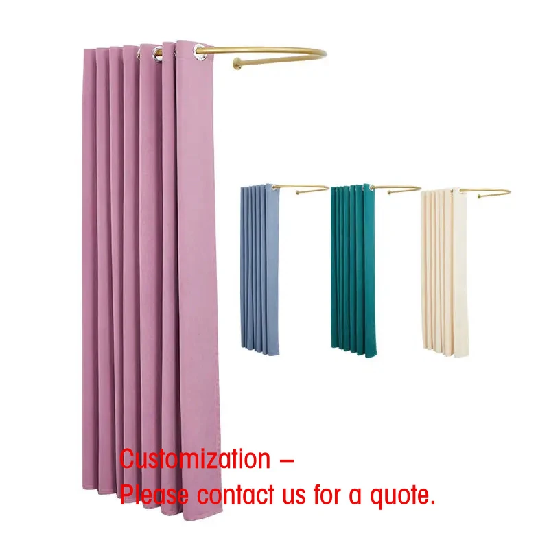 

custom.Wall Mounted Metal Curved Curtain Gold Display Rack Dressing Room Fitting Room