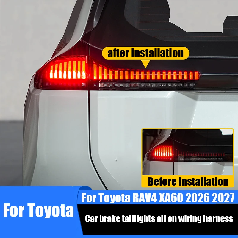 for Toyota RAV4 XA60 Wildlander 2026 2027 Installation of wiring harness for fully illuminated car brake and taillights