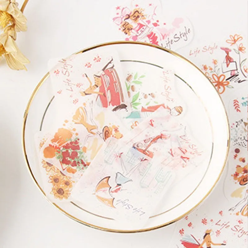 40pcs Paper Scrapbooking Stationery Sticker  Planner Album Diary Decoration Label