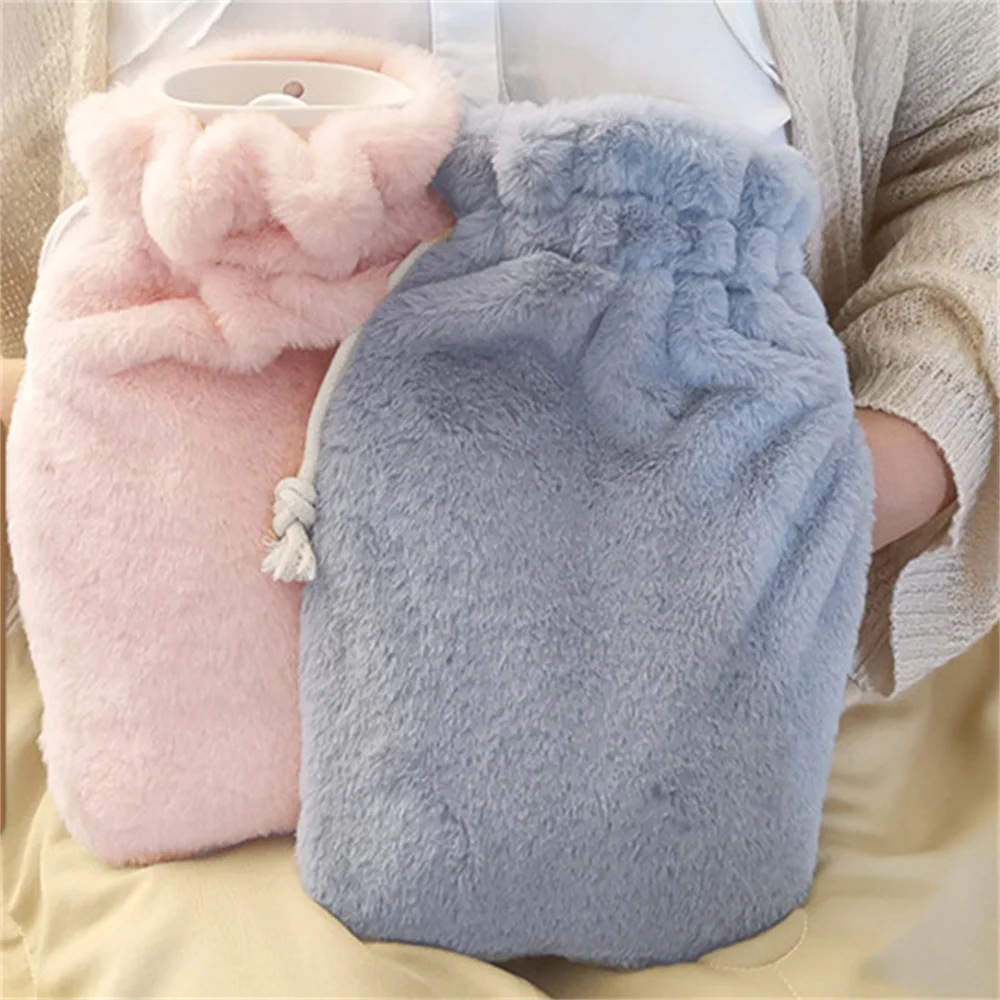 2L Hot Water Bag Protective Case Plush Water Bottle Cover Thick Bottle Covers Winter Water Bag Hand Feet Warmer Water Bottle Bag