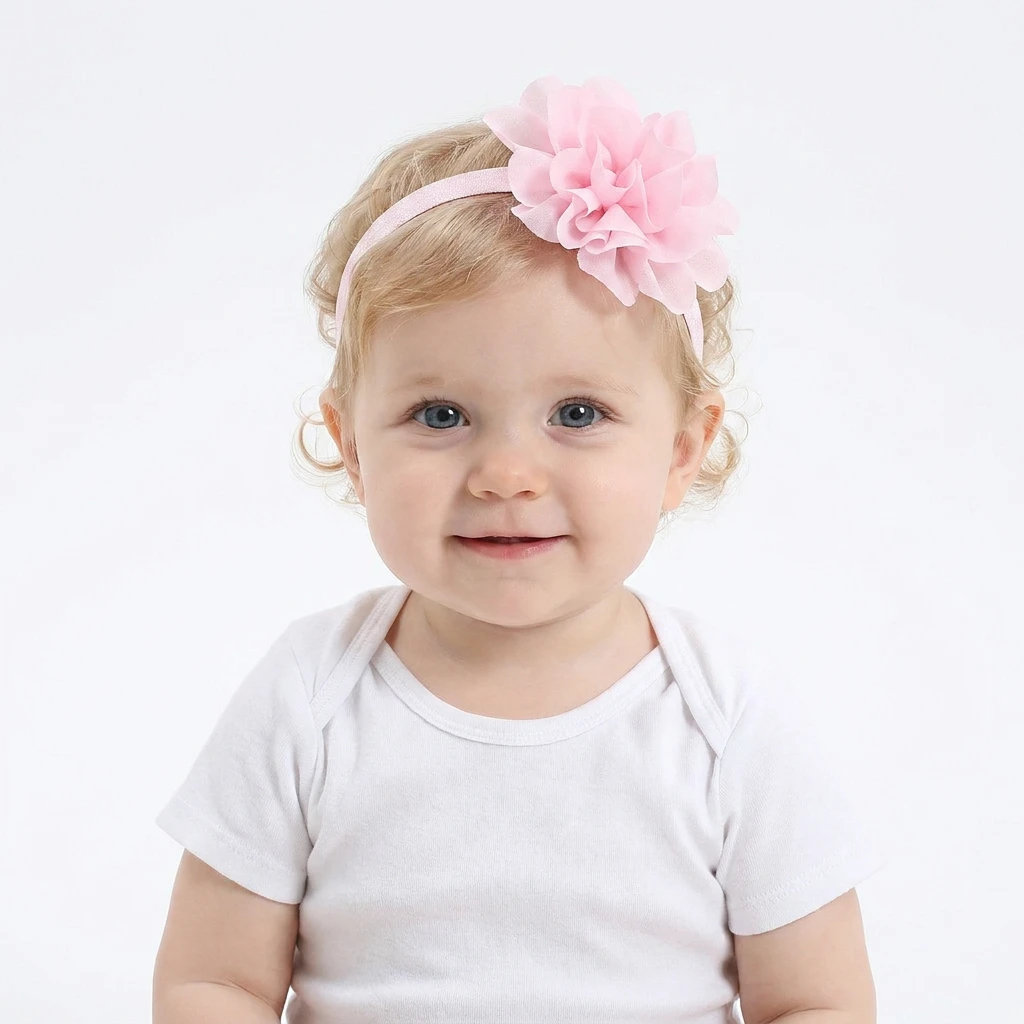 Newborn Baby Flower Headbands Soft Elastic Skinny Hair Accessories for Infants Toddlers Hairband Baby Shower Gift Birthday Party
