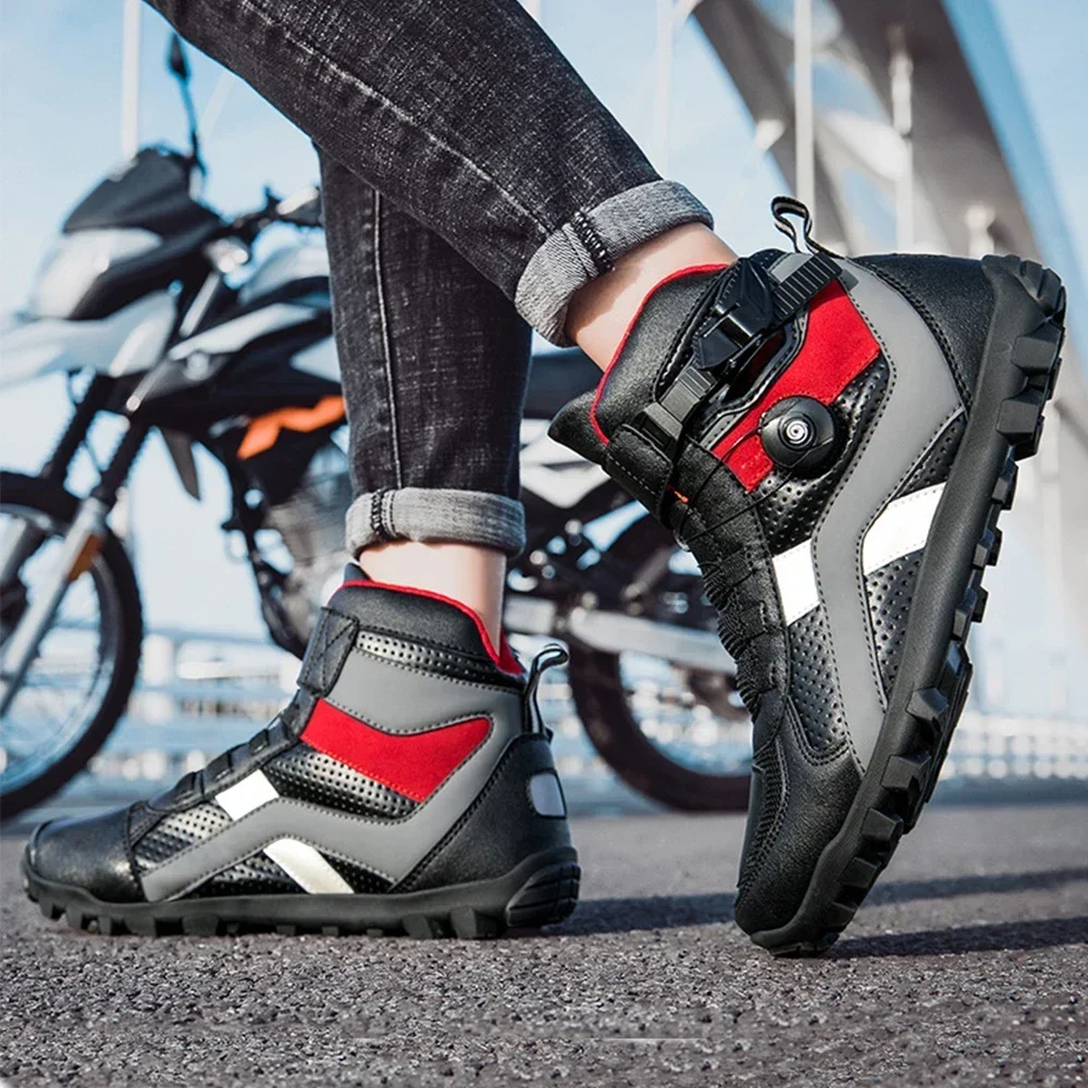 Motorcycle Men Boots Racing Shoes Riding Breathable Motorcyclist Equipment Durable Off-road Motorbike Casual Daily Outdoor Sport