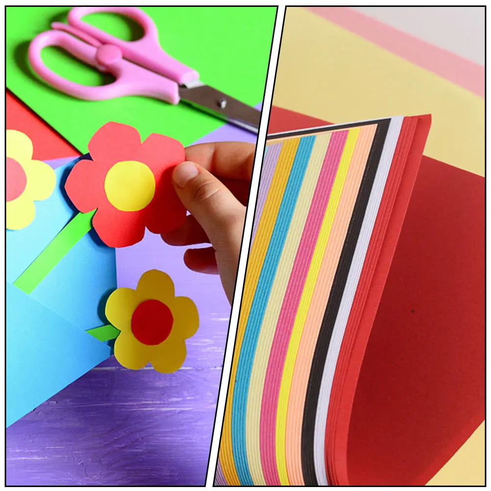 200 Folhas de Papel Colorido para Artesanato DIY, Material de Dobragem Dupla Face para Atividades de Interação entre Pais e Filhos