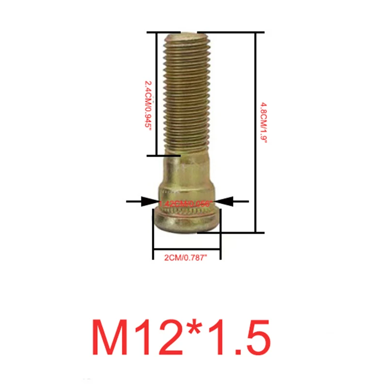 2/5/10 pcs 12nm*1.5 Wheel Lug Studs made, For Dodge, For LEXUS,  For Mitsubishi  #MB584750