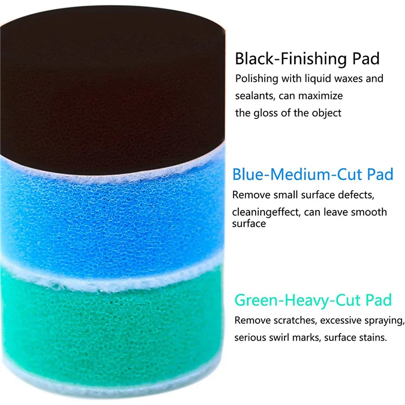 

A41I 3X Detail Polisher Pad,Buffing Pad Kit For Mini Polisher Electric Drill Rotary Tool,Polishing Pad
