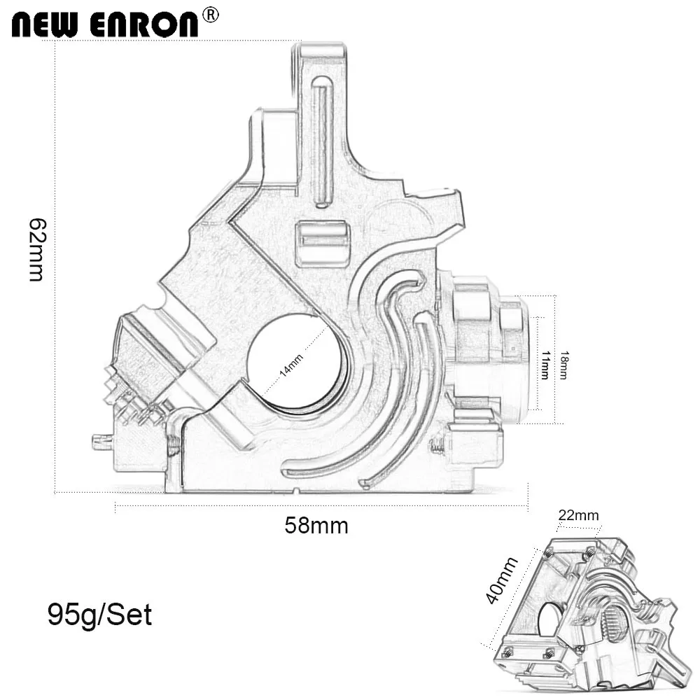 NEW ENRON Aluminium CNC Differential Gearbox Case Set #AR310854 Upgrade Parts For RC 1/7 1/8 ARRMA Kraton Senton Mojave Felony