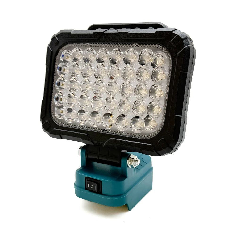 Kabellose LED-Arbeitsleuchte für Makita 18V Li-Ionen-Akku Flutlicht mit 2 USB-Anschlüssen Tragbare LED-Taschenlampe für Bauarbeiten – Detail 7