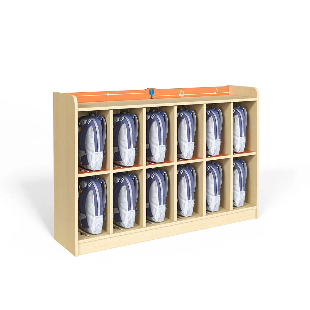 2-Tier Wooden Classroom Furniture, Quality Daycare Cubbies for Preschool Kids, Display Bookshelf Toy Bag Storage Cabinets