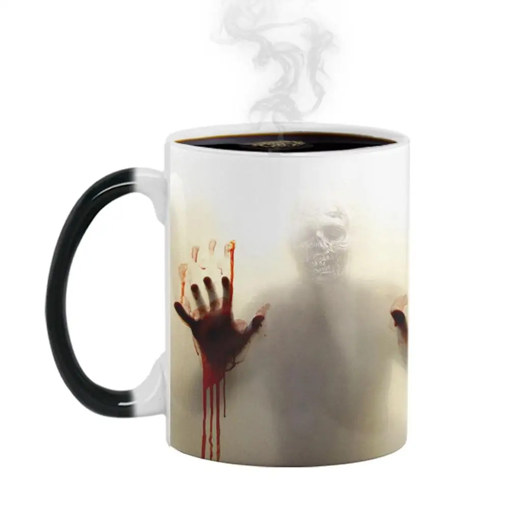 Zombie Ceramic Novelty Heat Sensitive Halloween Decoration Creative Tea Cup Milk Bottle Drinkware Coffee Mug