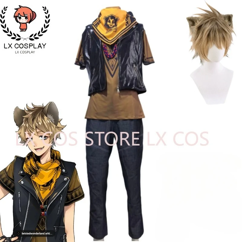 Twisted Wonderland Lion King Savanaclaw Dorm Ruggie Dorm Uniform Cosplay Costume Set with Accessories Halloween Custom Size image 3