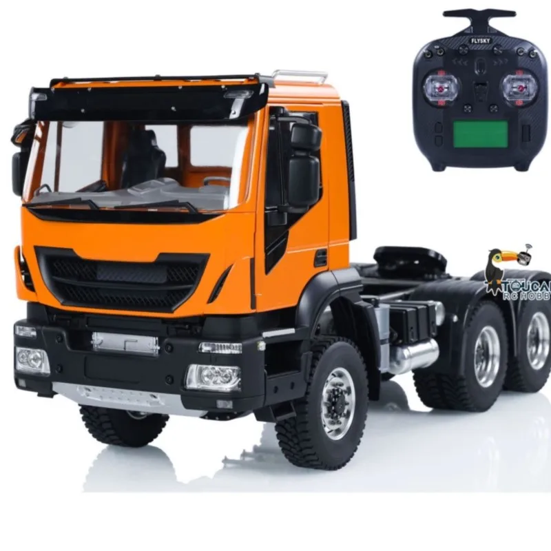 

Toys 1/14 RC Tractor Truck 2-speed Transmission Remote Control Painted Metal Chassis 6x6 Assembled Car Model Sounds Lights