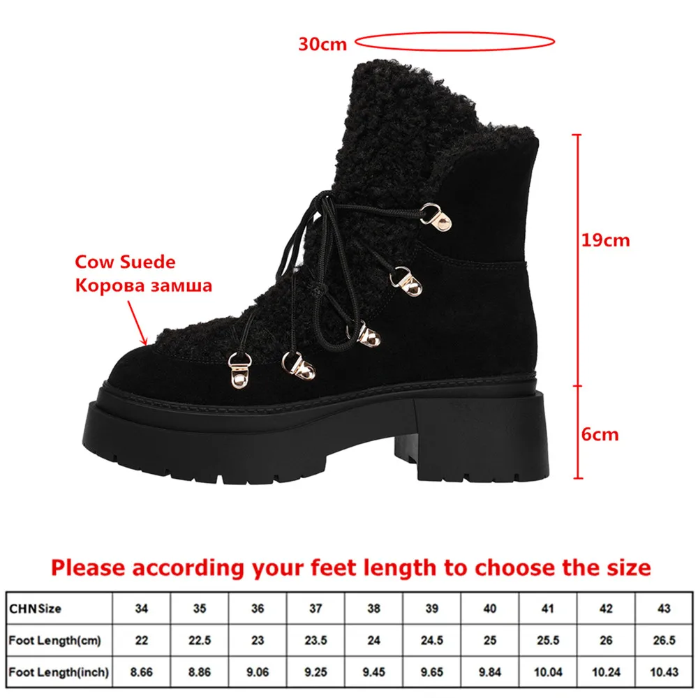 MILI-MIYA Women's Cowhide Leather Thermal Thick Fleece Snow Boots with Non-Slip Thick Soles, Round Toe and Pull-On Design Winter